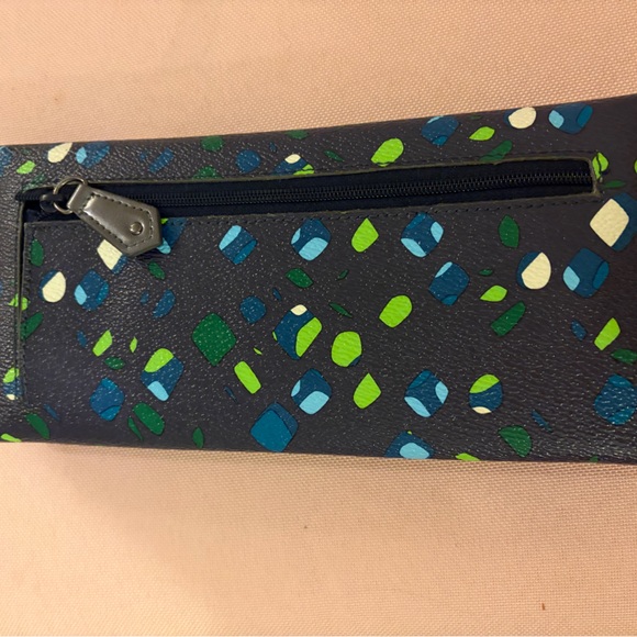 Vera Bradley Navy Wallet with Blue and Green Accents - Picture 2 of 3